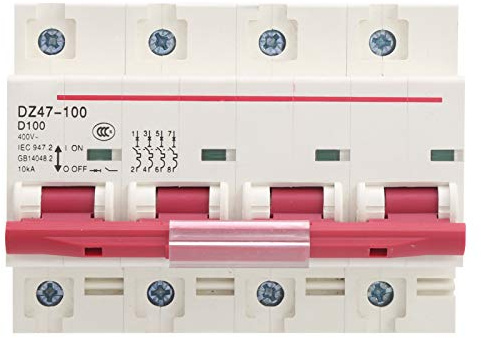 Disjoncteur Miniature 400V 80-100A 3P Montage Sur Rail Din Commutateur D'air de Protection Contre Les Surcharges Domestiques pour Lignes de Distribution D'éclairage Résidentiel Système Solaire PV DZ