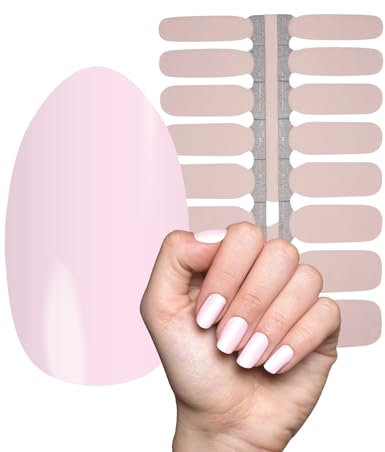 MY NAILS Nagelfolien rosa einfarbig I Ultra-dünne Nagellack-Streifen Hellrosa I Selbstklebende Premium Nail Art Wraps I Hält auf Natur- sowie lackierten, Acryl-, Gel- & Shellac-Nägeln