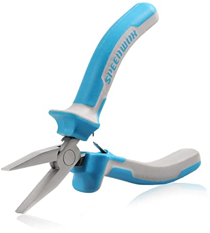 SPEEDWOX 4.5 Zoll Flachzange für die Schmuckherstellung, Glatte Backen Zange, Drahtbiegen oder -begradigen, Ringöffner, Entenschnabel-Feinzange für DIY-Schmuckprojekte, Hobbyprojekte, MFN5-1393