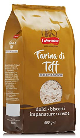 La Veronese | Farina di Teff, per Ricette Dolci o Salate, Farina Ad Alto Contenuto di Proteine e Fibre, A Basso Indice Glicemico, Senza Glutine, 400g