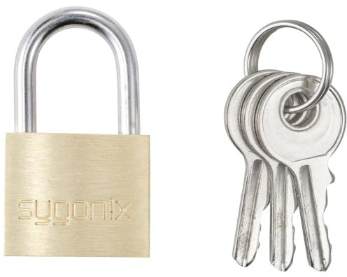 Sygonix SY-5045280 Vorhängeschloss 19.7mm verschieden schließend Goldgelb Schlüsselschloss