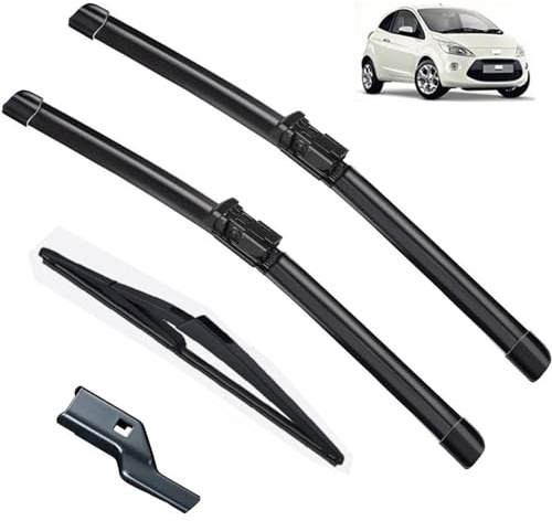 Escobillas limpiaparabrisas delanteras y traseras compatible con Ford Ka MK2 2009-2015, cortador de cepillo for parabrisas, accesorios for coche 2010 2011 2012 2013 2014 (Color : Front Rear, Size