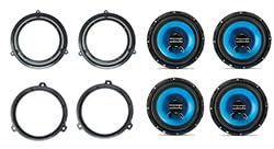 KIT AUDIO STEREO SUONO MONTAGGIO CASSE ALTOPARLANTI 100W AUTO RADIO ANTERIORE E POSTERIORE SPECIFICO per Panda 169 prodotte dal 2003 al 2011 - PK 165-10.262 - 10.263
