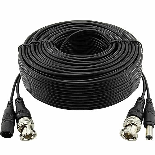 3DBUYER SecuriCam BNC Video Power Cable Security Camera Cable 3M-80M for CCTV Surveillance DVR System Installation, CCTV Camera Video Cable Lead, Plug & Play, Black (3Metre