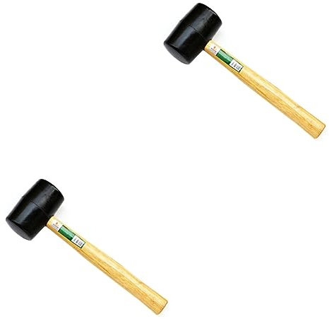DOITOOL 2st Metallkanten Für Die Landschaftsgestaltung Gummihammer Holzhammer Schlägel Verlegeset Für Laminatböden Campinghammer Segenhammer Doppelkopfhammer Malen Holzgriff Bambus