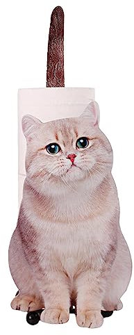 ARIOU Cat Tail Toilet Roll Holder, Funny Cat Paper Towel Holder, Cat Toilet Paper Holder, Realistic Cat Metal Paper, Cat Towel Dispenser For Bathrooms Kitchen, Cat Tissue Toilet Roll Organizer