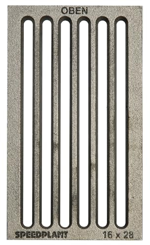 SPEEDPLANT Hochwertiger Ascherost 16 x 28 cm Ofenrost Kaminrost Liegerost Tafelrost Feuerrost - Premiumqualität, Stärke 13 mm