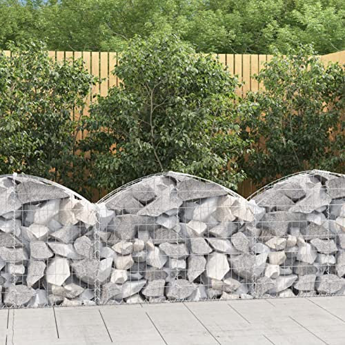 LAPOOH Cesto Gabbione ad Arco 100x30x60/80 cm Ferro Zincato,Cesto Gabbione ad Arco,Gabbione,Gabbioni da Giardino,Gabbioni Metallici per Sassi(SPU:153423)