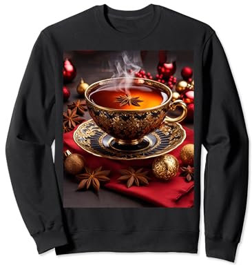 Tasse de thé de Noël fantaisie Sweatshirt
