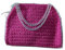 Borsa fucsia realizzata a mano all'uncinetto con manici e catena