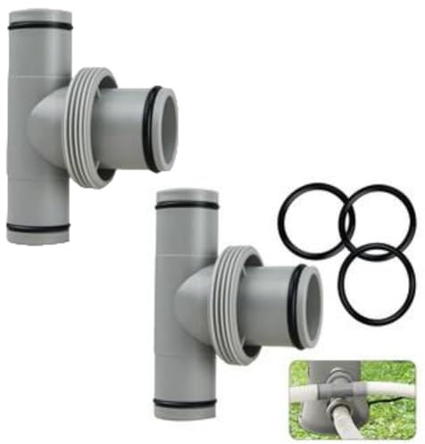 2 conectores de manguera de piscina de 38 mm – Adaptador de piscina para Intex Bestway Coleman Pool – Adaptador de manguera de piscina – Juego de conexión para piscina (38 a 32 T)