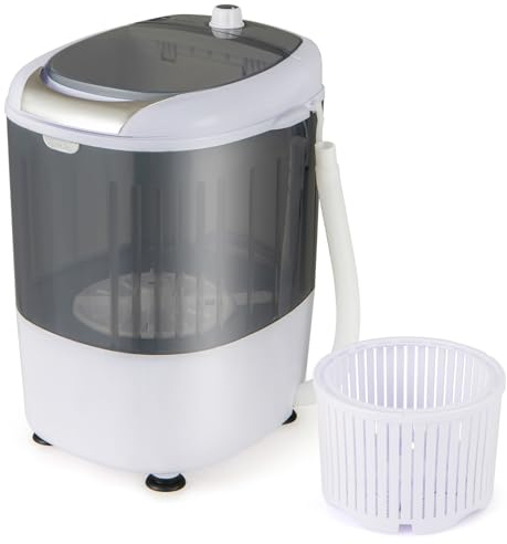 MEDIMALL GX24977-PE Mini lavatrice e giunto girevole 1,8 kg, semiautomatico, compatto, per lavanderia, appartamento, camera da letto, camper, lavatrice, portatile, capacità 2,7 kg