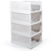 GREELUE Schrank Organizer Kleiderschrank 4 Stück, Faltbare Aufbewahrungsbox, Ordnungssystem für Schubladen, Schließfächer, Kleiderschränke (Weiß-18cm*4)