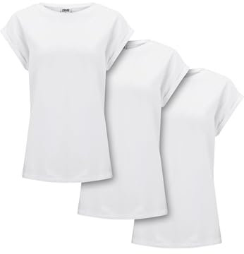 Urban Classics Damen Ladies Extended Shoulder Tee 3-Pack White+White+White, S