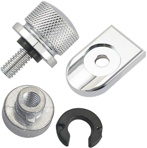 EIHI Vite per Sedile moto,In Alluminio,per Sedile a Vite, per Sedile Della Moto, per Sedile, Billet, Cromata, per Moto,con Piastra e Clip a C per Vite di Seduta della Moto(Argento)