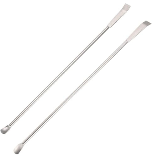 QIBZI Laborspachtel Edelstahllöffel, Mini-Mikrolöffel, Laborlöffel, Silber 22 cm Mikro-Medizinlöffel (2 Stück)