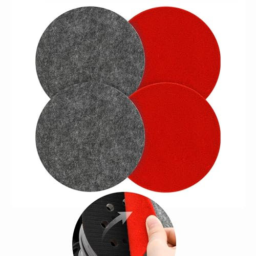 OHYER Polierfilz 125mm für Bosch Exzenterschleifer - 4 Stück Polyester Polierscheiben - Polieraufsatz - Polierschwamm für Auto, Glas, Metall, Holz