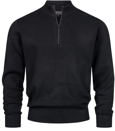 Indicode Herren INLukas Strickpullover Sweater Cardigan mit Stehkragen