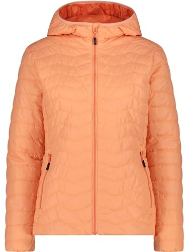 CMP Damen Hoodie Jacke, salmone, M | Schutz vor Nässe, Feel-Warm-Flat-Wattierung, leichte Wärmeisolierung, Schutz vor Wind