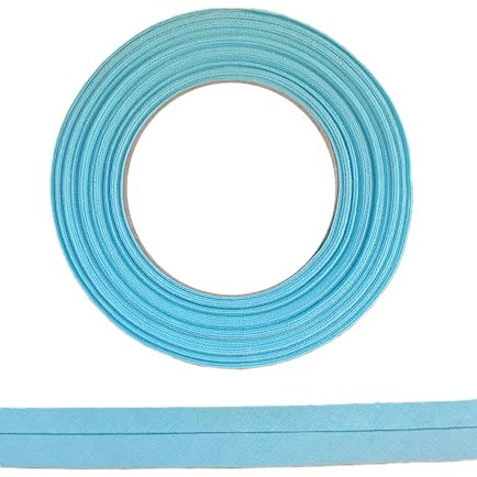 ME:NaMa Schrägband aus 100% Baumwolle - 10 m x 30 mm (gefalzt) - Hochwertiges Einfassband, Baumwollband, Schrägband - Ideal zum DIY-Nähen - In Belgien hergestellt, auf einer Rolle (Türkis)