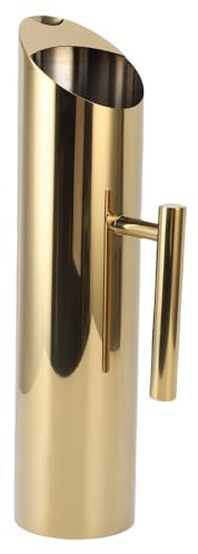NOENNULL Pichet à Eau en Acier Inoxydable avec Gise de Glace 2L Pichet de Boisson Métallique Puche de Récipient à Eau avec Poignée pour Lait, Jus, thé glacé, café (Or)