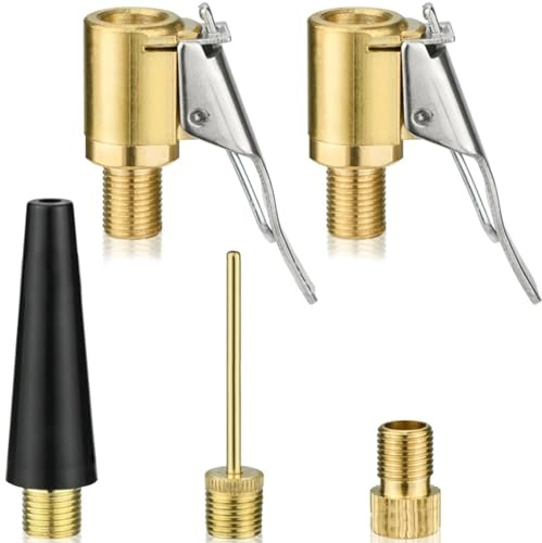 YAOYYG 5 Pièces Adaptateur De Pompe À Vélo, Adaptateur Gonflage Vélo, Convient pour Les Pneus De Voiture, Les Vélos Et Les Balles, en Laiton