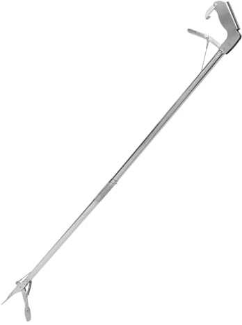 HOMSFOU Greiferwerkzeug aus Edelstahl 118cm Faltbar für Senioren und Pflegebedürftige Praktische Aufhebehilfe im Alltag und Müllaufnahme