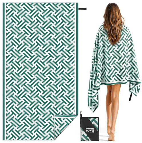 Hexify Strandtuch XXL 90×180 cm,Groß Schnelltrocknendes Mikrofaser Handtuch, Sandfrei Badetuch,Stranddecke Damen strandhandtuch