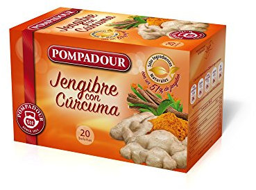 Pompadour Infusión Jengibre con Cúrcuma, 20 Bolsitas