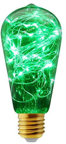 Long Life Lamp Company 1w ST58 LED Industrial Decorative Light Bulb Coloured Fairy String Filament E27 (Green)