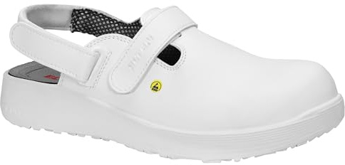 ELTEN Clog Michel White ESD SB, Damen und Herren, Textil, Stahlkappe, leicht, klassisch 41, Wei�