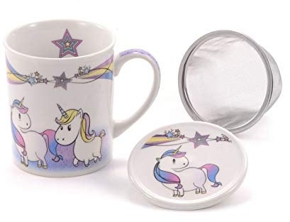 Cha Cult Kräuterteetasse mit Sieb und Deckel Pennie Einhorn 0,25l