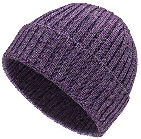 HANSA-FARM | Weiche Damen & Herren Alpaka Mütze aus 100% Alpaka Wolle in +14 Farben - Hochwertige Winter Strickmütze/Beanie Wollmütze - Mittel Lila Heather