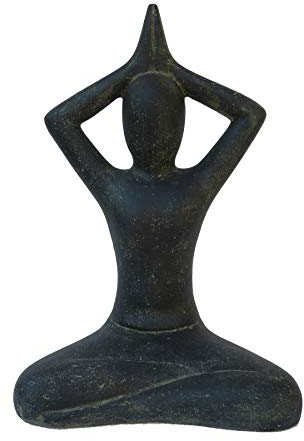 STONE art & more Yoga Figur, Shukasana Sitzposition, 40 cm, Steinfigur, Steinguss, frostfest