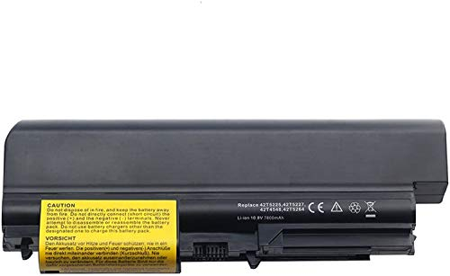 42T5225 42T4644 42T4645 42T4677 42T4678 42T4743 42T4745 42T4771 Remplacement de la batterie d'ordinateur portable pour Lenovo IBM ThinkPad T61 T400 R61 R61i R400 14-Inch Widescreen(10.8V 7800mah)