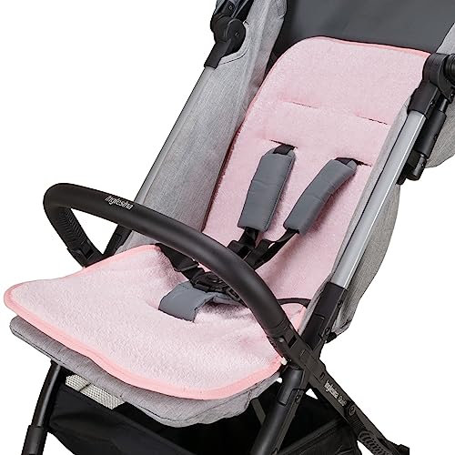 Babysanity® Morbido Riduttore Copri Passeggino Universale Materassino Neonato Soffice Imbottitura Rivestimento Spugna Di Cotone 100% con Bordatura - Made in Italy - (Rosa)