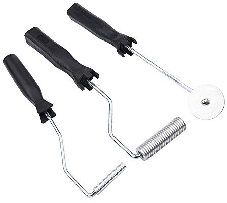 Rouleau Débulleur, 3Pcs Rouleau Debulleur, Fibre de Verre d’Alliage d’Aluminium, Outils Rouleaux en Fibre de Verre Bubble Paddle Roller Kit Resine Fibre de Verre, pour FRP Elimination de Bulle d’Air