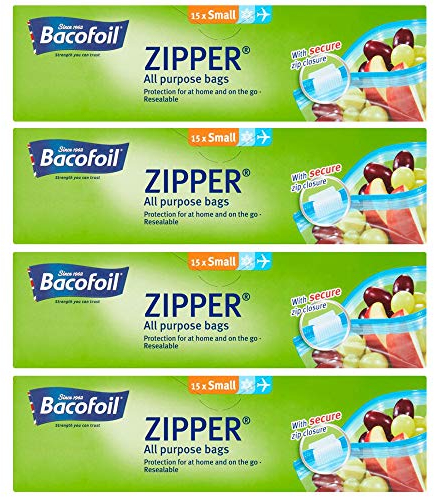 4 x 15 All Purpose Zipper Resealable Bag Small Snadwich Food Freezer Travel