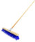 Heavy Duty Garden Broom with Handle, Outdoor 32″ Synthetic Hard Bristle Sweeping Brush with Metal Bracket for Cleaning Gardens, Yards, Patios, Deckings, Driveways (Blue)