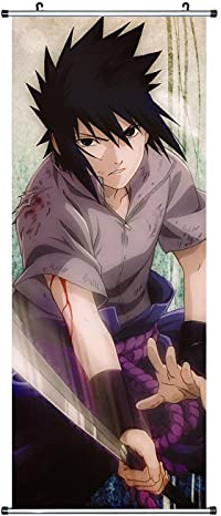 CosplayStudio Großes Naruto Rollbild/Kakemono aus Stoff | Poster 100x40cm | Motiv: Sasuke Uchiha