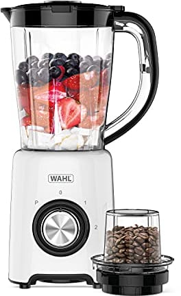 Wahl Table Blender, 1.5 Litre, Plastic Jug, Grinder Attachment, 2 Speed, Pulse Setting, Dishwasher Safe Parts, Easy Clean, Stain Resistant, Make Smoothies Shakes Soups Sauces, Quick Blending