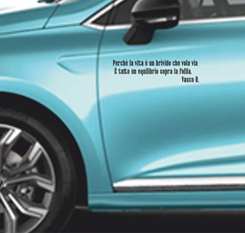 Vasco Rossi Aufkleber La vita is a brivido that fliegt weg - Sprüche für Kinderzimmer, Auto-Dekoration (schwarz)