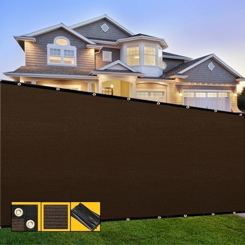 SHADESPEARE Zaun-Sichtschutz, 1,5 x 1,5 m, braun, mit Bindungen und Ösen, robust für Gärten, Hinterhof, Terrasse, Tennisplatz, Pool, Bauprojekt, Veranstaltungen im Freien, individuell