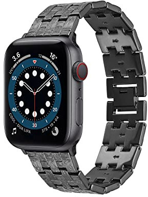 GOOYIN Cinturino per Apple Watch 45mm 44mm 42mm Cinturino Uomo Donna Acciaio Inossidabile Bracciale Sostituzione Metallo Regolabile Cinturini di Ricambio per iWatch Series 7 6 5 4 3 2 1 SE, Nero