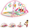 Bright Starts, 4-in-1 Groovin’ Kicks Piano and Drum Activity Gym Play Mat, Detachable Toys, Languages, Lights, Sounds and Music, Newborn and up - Floral Fiesta