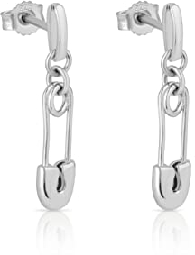 NKlaus Paar Ohrstecker 925 Sterling Silber rhodiniert Sicherheitsnadel Damen designer Ohrringe 4882