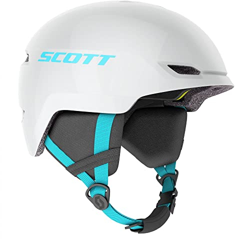 Scott Junior Keeper 2 Plus Helmet Weiß, Kinder Ski- und Snowboardhelm, Größe M - Farbe Pearl White - Breeze Blue