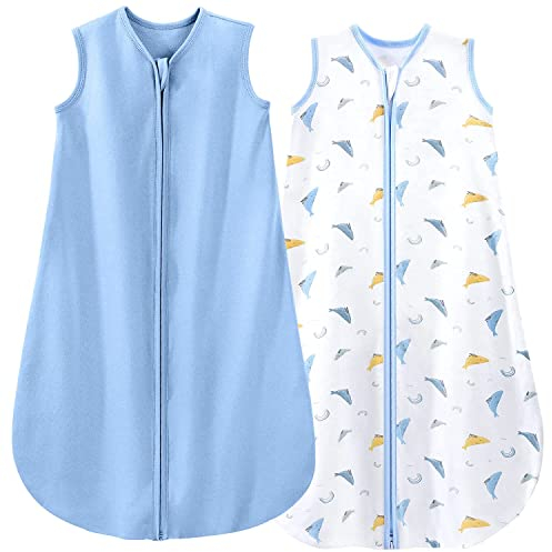Yoofoss Baby Sleeping Bag 0.5 Tog - 18-24 Months 2 Pack Summer Sleeping Bag Baby 100% Organic Cotton Sleep Sack for Newbron Infant Toddler
