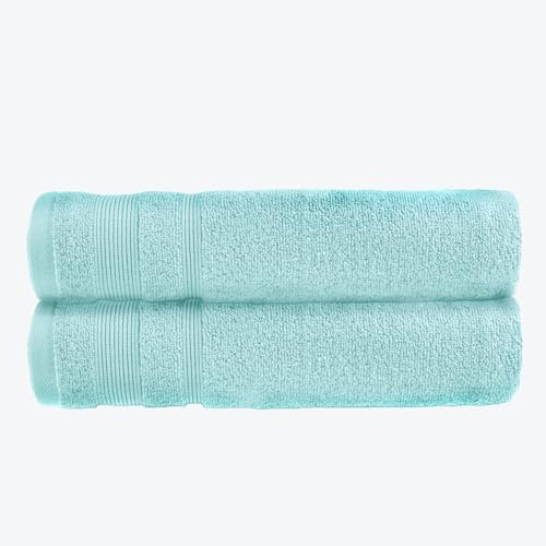 Allure Zero Twist Bath Sheet Set, Extra Large Bath Towel, Pack of 2, 100 x 150cm, 100% Egyptian Cotton (Duckegg)