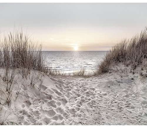 decomonkey Fototapete Meer 450x315 cm Tapete Fototapeten Vlies Tapeten Vliestapete Wandtapete moderne Wand Wandbild Schlafzimmer Wohnzimmer Landschaften Horizonte Strand